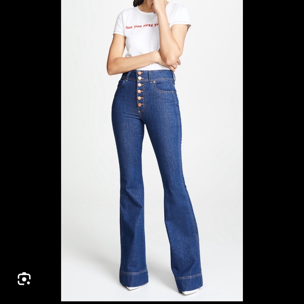 Alice & Olivia Super High Rise Bell Bottom Jeans